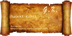 Gyürki Kitti névjegykártya